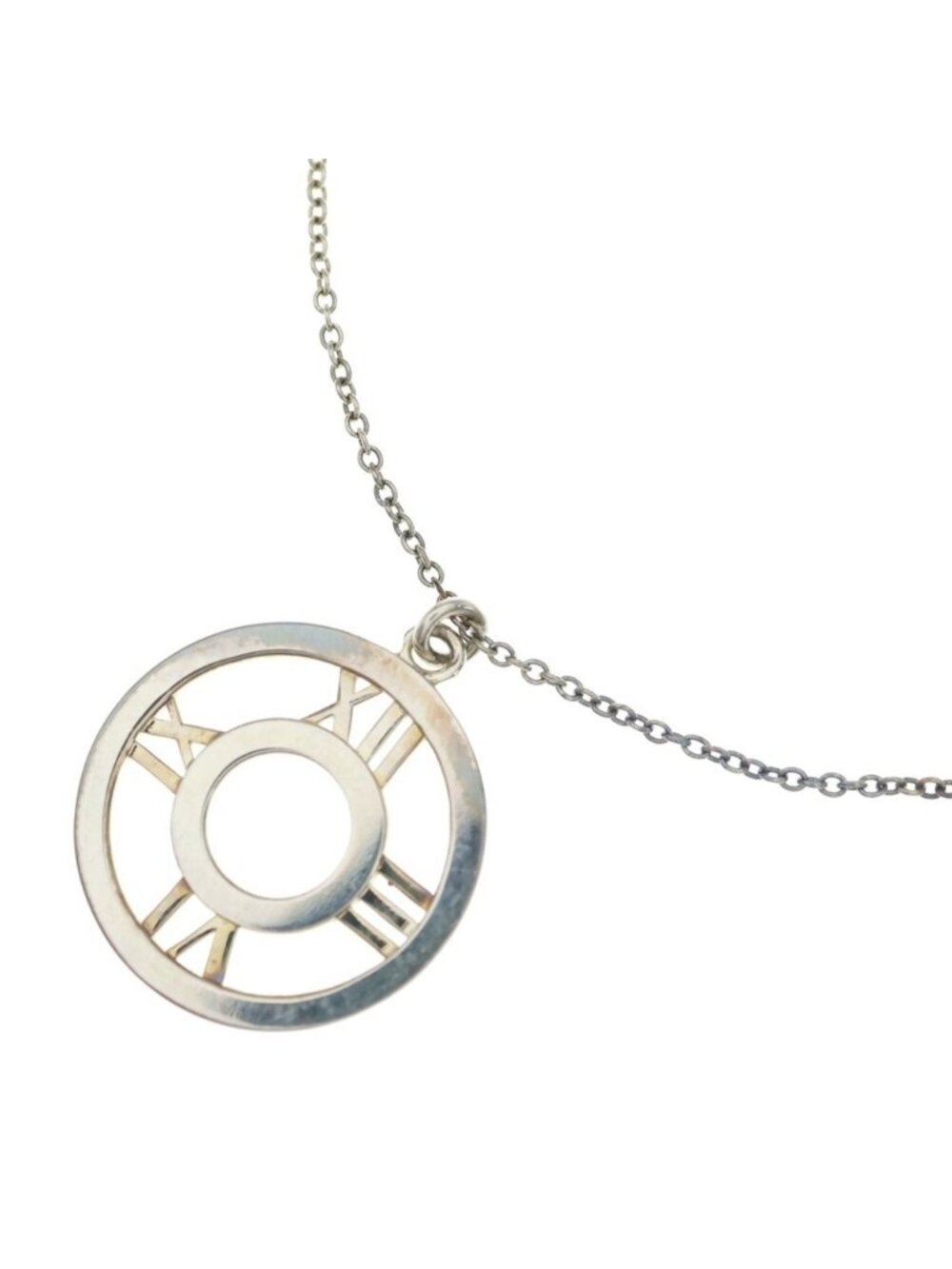 Tiffany & Co Atlas Circle Pendant Chain Silver